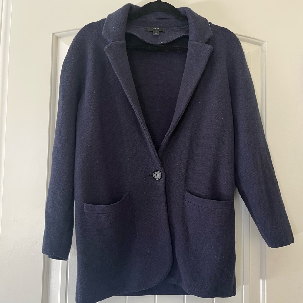 J. Crew Navy Blue Sweater Blazer